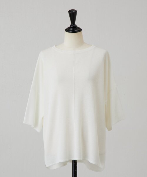BEARDSLEY＊ビアズリー 半袖サラッとプルオーバー ホワイト フリーサイズ 半袖サラッとプルオーバー（ニット/セーター）｜BEARDSLEY（ビアズリー