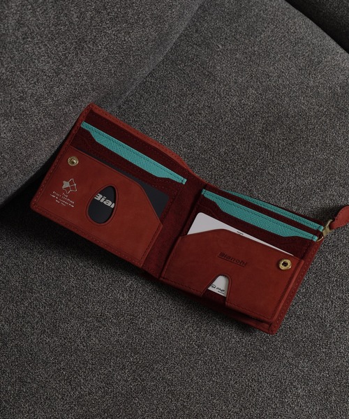 FUNALIVE（ファンアライブ）の「Bianchi ヌバック革ラウンドファスナー二つ折り財布（財布・メンズ・ワインレッド・フリー）」の5枚目の写真