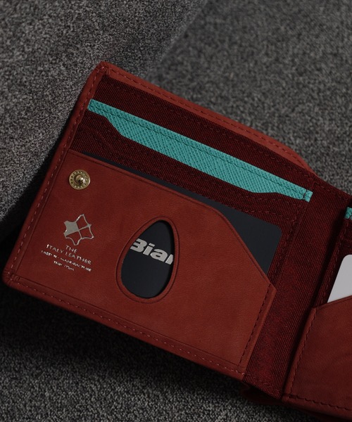 FUNALIVE（ファンアライブ）の「Bianchi ヌバック革ラウンドファスナー二つ折り財布（財布・メンズ・ワインレッド・フリー）」の6枚目の写真