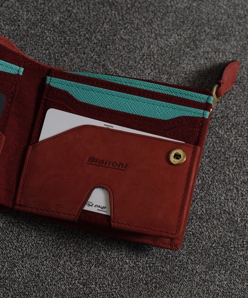 FUNALIVE（ファンアライブ）の「Bianchi ヌバック革ラウンドファスナー二つ折り財布（財布・メンズ・ワインレッド・フリー）」の9枚目の写真