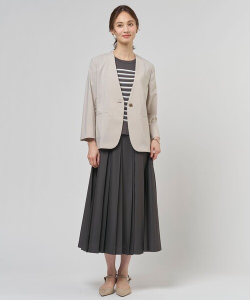 J.PRESS Ladies（J.プレス レディス）の「【一枚で着映え】COTTON ACETATE DRY ニット Tシャツ（ニット/セーター・レディース・オレンジ系1/ダークブラウン系1/ベージュ系1・SMALL）」の9枚目の写真