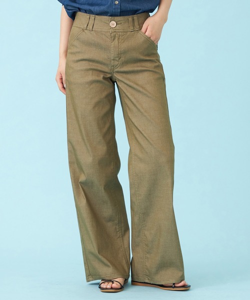 SOMETHING(サムシング)の「SOMETHING SUMMER セミワイドデニムパンツ【夏用/COOL/涼/抗菌/防臭/制菌】(その他パンツ・レディース・グリーン/ダークインディゴブルー/ライトインディゴブルー/カーキ・X-SMALL/SMALL/MEDIUM/LARGE)」の1枚目の写真