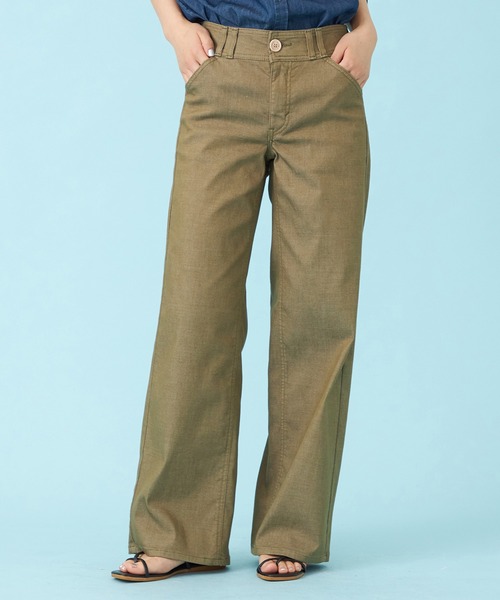 SOMETHING(サムシング)の「SOMETHING SUMMER セミワイドデニムパンツ【夏用/COOL/涼/抗菌/防臭/制菌】(その他パンツ・レディース・グリーン/ダークインディゴブルー/ライトインディゴブルー/カーキ・X-SMALL/SMALL/MEDIUM/LARGE)」の14枚目の写真