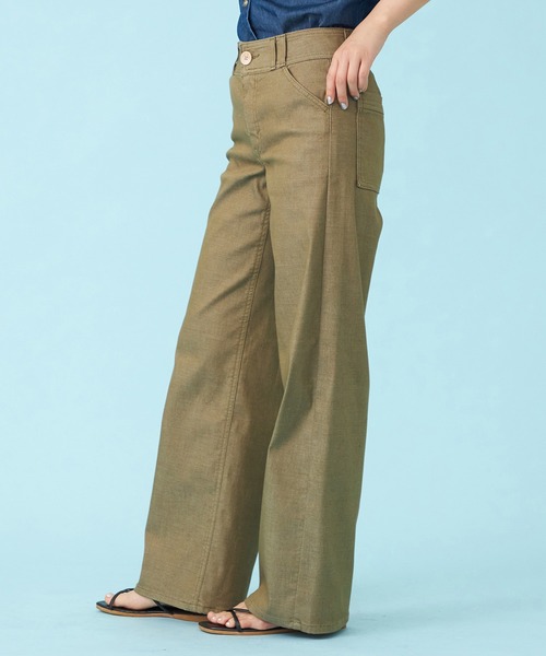 SOMETHING(サムシング)の「SOMETHING SUMMER セミワイドデニムパンツ【夏用/COOL/涼/抗菌/防臭/制菌】(その他パンツ・レディース・グリーン/ダークインディゴブルー/ライトインディゴブルー/カーキ・X-SMALL/SMALL/MEDIUM/LARGE)」の13枚目の写真