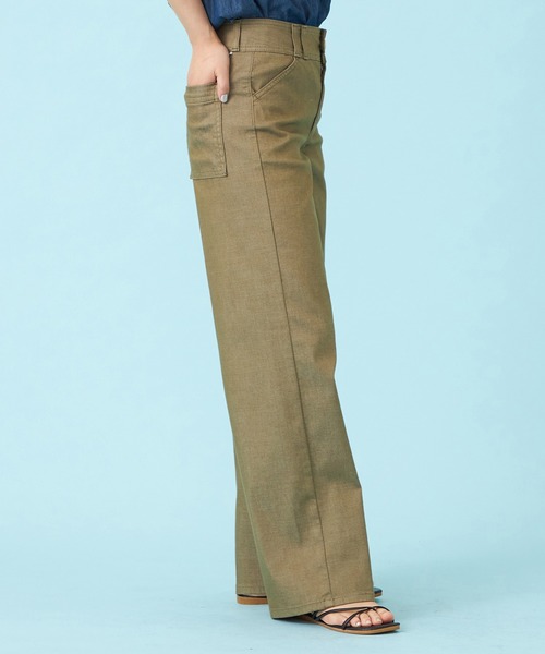 SOMETHING(サムシング)の「SOMETHING SUMMER セミワイドデニムパンツ【夏用/COOL/涼/抗菌/防臭/制菌】(その他パンツ・レディース・グリーン/ダークインディゴブルー/ライトインディゴブルー/カーキ・X-SMALL/SMALL/MEDIUM/LARGE)」の12枚目の写真