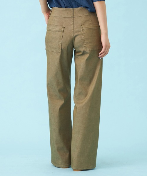 SOMETHING(サムシング)の「SOMETHING SUMMER セミワイドデニムパンツ【夏用/COOL/涼/抗菌/防臭/制菌】(その他パンツ・レディース・グリーン/ダークインディゴブルー/ライトインディゴブルー/カーキ・X-SMALL/SMALL/MEDIUM/LARGE)」の11枚目の写真