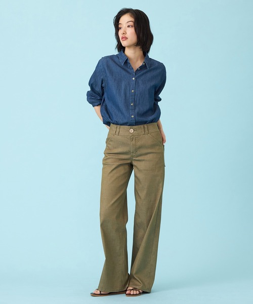 SOMETHING(サムシング)の「SOMETHING SUMMER セミワイドデニムパンツ【夏用/COOL/涼/抗菌/防臭/制菌】(その他パンツ・レディース・グリーン/ダークインディゴブルー/ライトインディゴブルー/カーキ・X-SMALL/SMALL/MEDIUM/LARGE)」の8枚目の写真