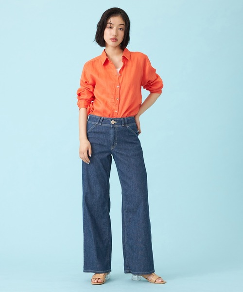 SOMETHING(サムシング)の「SOMETHING SUMMER セミワイドデニムパンツ【夏用/COOL/涼/抗菌/防臭/制菌】(その他パンツ・レディース・グリーン/ダークインディゴブルー/ライトインディゴブルー/カーキ・X-SMALL/SMALL/MEDIUM/LARGE)」の22枚目の写真