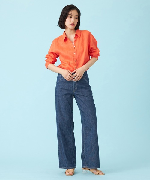 SOMETHING(サムシング)の「SOMETHING SUMMER セミワイドデニムパンツ【夏用/COOL/涼/抗菌/防臭/制菌】(その他パンツ・レディース・グリーン/ダークインディゴブルー/ライトインディゴブルー/カーキ・X-SMALL/SMALL/MEDIUM/LARGE)」の21枚目の写真