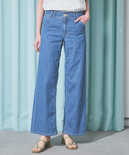 SOMETHING(サムシング)の「SOMETHING SUMMER セミワイドデニムパンツ【夏用/COOL/涼/抗菌/防臭/制菌】(その他パンツ・レディース・グリーン/ダークインディゴブルー/ライトインディゴブルー/カーキ・X-SMALL/SMALL/MEDIUM/LARGE)」の20枚目の写真