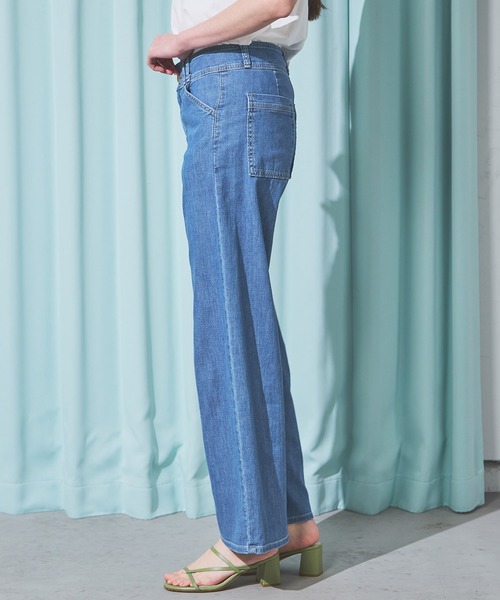 SOMETHING(サムシング)の「SOMETHING SUMMER セミワイドデニムパンツ【夏用/COOL/涼/抗菌/防臭/制菌】(その他パンツ・レディース・グリーン/ダークインディゴブルー/ライトインディゴブルー/カーキ・X-SMALL/SMALL/MEDIUM/LARGE)」の19枚目の写真