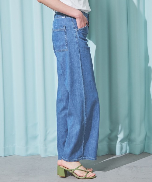 SOMETHING(サムシング)の「SOMETHING SUMMER セミワイドデニムパンツ【夏用/COOL/涼/抗菌/防臭/制菌】(その他パンツ・レディース・グリーン/ダークインディゴブルー/ライトインディゴブルー/カーキ・X-SMALL/SMALL/MEDIUM/LARGE)」の18枚目の写真
