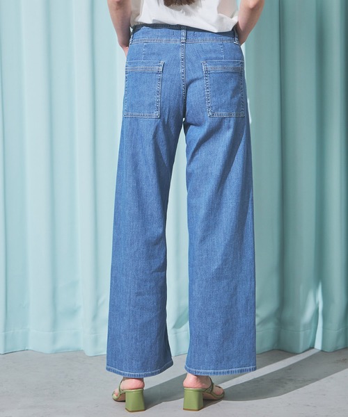 SOMETHING(サムシング)の「SOMETHING SUMMER セミワイドデニムパンツ【夏用/COOL/涼/抗菌/防臭/制菌】(その他パンツ・レディース・グリーン/ダークインディゴブルー/ライトインディゴブルー/カーキ・X-SMALL/SMALL/MEDIUM/LARGE)」の17枚目の写真