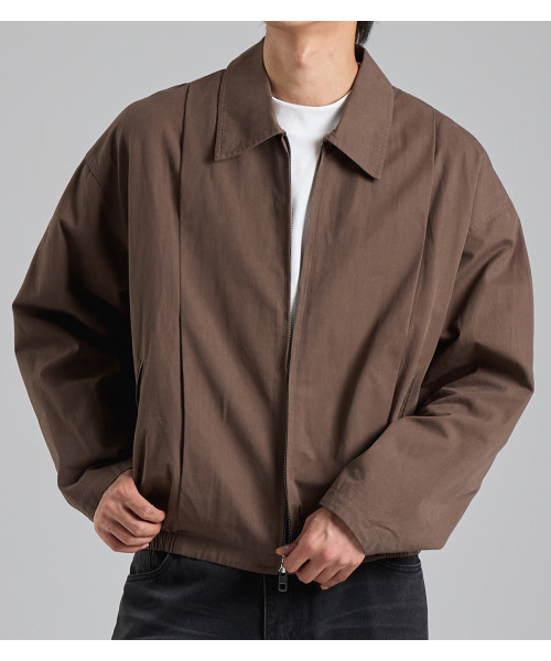 BUTTON SEOUL(ボタンソウル)の「ミニマル切り替えラインカラージップアップ(ブラウン)(ブルゾン・メンズ・その他・M/L/XL)」の6枚目の写真