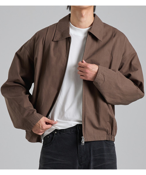 BUTTON SEOUL(ボタンソウル)の「ミニマル切り替えラインカラージップアップ(ブラウン)(ブルゾン・メンズ・その他・M/L/XL)」の7枚目の写真