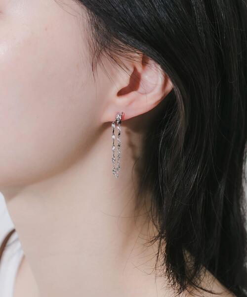 ステンレス2WAYペタルチェーンピアス（ピアス（両耳用））｜SMELLY