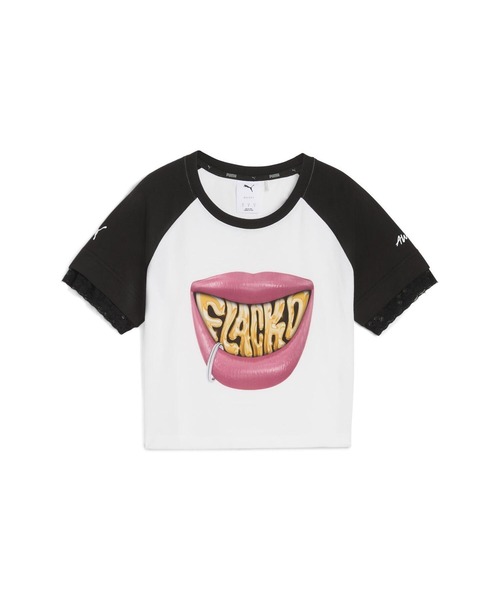 PUMA(プーマ)の「W A$AP ROCKY FLACKO SMILE BABY TEE 633419-01(Tシャツ/カットソー・レディース・ホワイト・SMALL/LARGE)」の1枚目の写真
