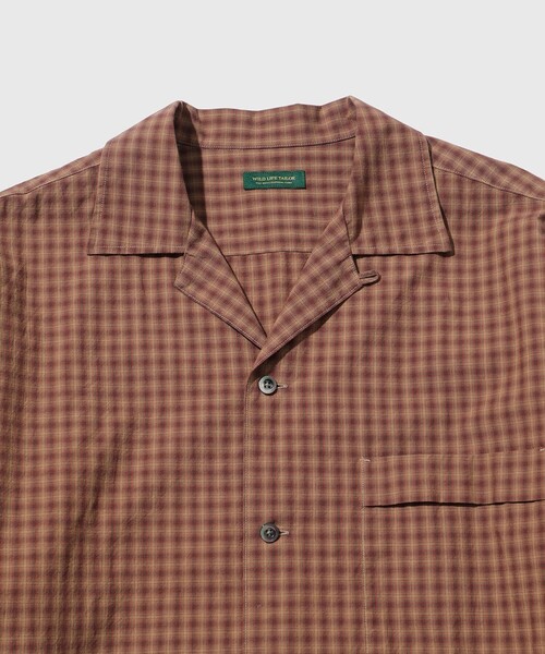 WILD LIFE TAILOR Adam et Rope'(ワイルドテーラーアダムエロペ )の「CHECK OPEN COLLAR SHIRT(シャツ/ブラウス・メンズ・カーキ/ダークブラウン・M/L/S)」の3枚目の写真