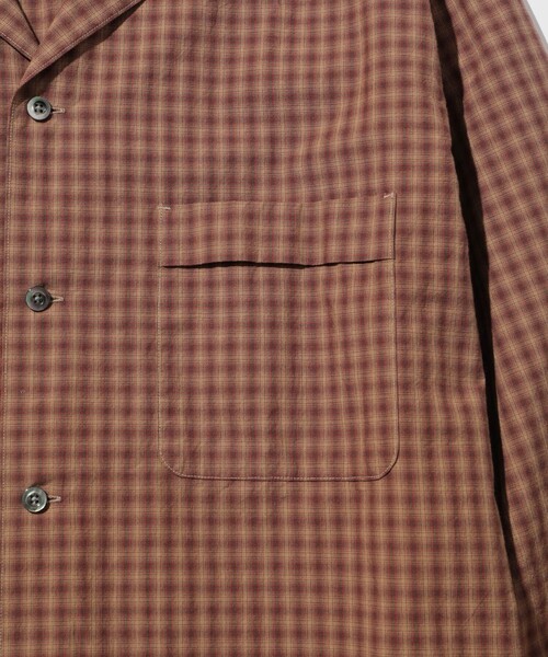 WILD LIFE TAILOR Adam et Rope'(ワイルドテーラーアダムエロペ )の「CHECK OPEN COLLAR SHIRT(シャツ/ブラウス・メンズ・カーキ/ダークブラウン・M/L/S)」の6枚目の写真