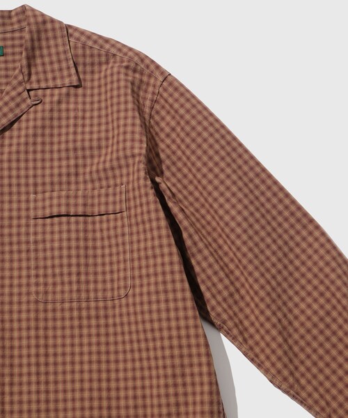 WILD LIFE TAILOR Adam et Rope'(ワイルドテーラーアダムエロペ )の「CHECK OPEN COLLAR SHIRT(シャツ/ブラウス・メンズ・カーキ/ダークブラウン・M/L/S)」の7枚目の写真