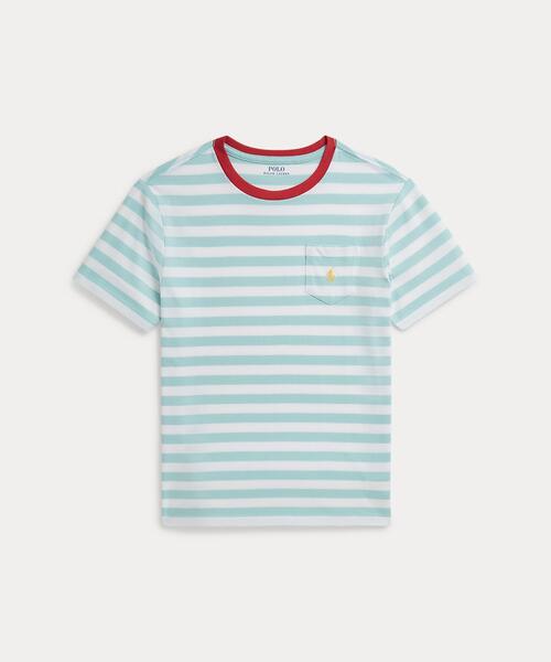 POLO RALPH LAUREN CHILDRENSWEAR(ポロ ラルフ ローレン チルドレンズウェア)の「ストライプド コットン ジャージー ポケット Tシャツ(Tシャツ/カットソー・キッズ・マルチ・L/M/S/XL)」の1枚目の写真