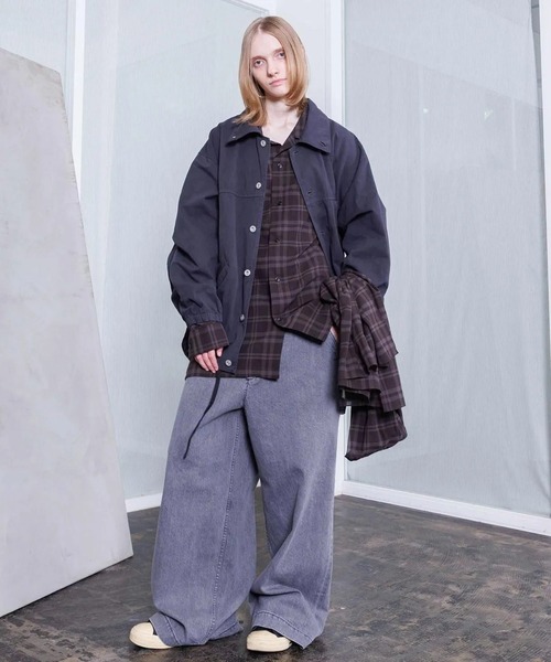VOAAOV（ヴォアーブ）の「【VOAAOV】SHEER SHIRT Long Sleeve（シャツ/ブラウス・メンズ・ネイビー/チャコールグレー/ブラック/ブラウン・2/1）」の10枚目の写真