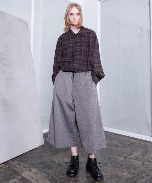 VOAAOV（ヴォアーブ）の「【VOAAOV】SHEER SHIRT Long Sleeve（シャツ/ブラウス・メンズ・ネイビー/チャコールグレー/ブラック/ブラウン・2/1）」の11枚目の写真