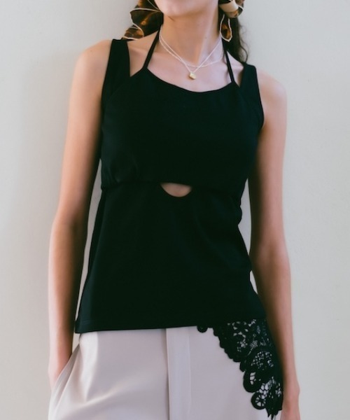 sahara(サハラ)の「Layered Design Sleeveless Top/レイヤードデザインスリーブレストップ(タンクトップ・レディース・ブルー/ブラック/イエロー・FREE)」の2枚目の写真