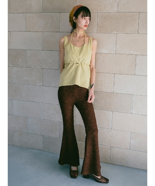 sahara(サハラ)の「Layered Design Sleeveless Top/レイヤードデザインスリーブレストップ(タンクトップ・レディース・ブルー/ブラック/イエロー・FREE)」の11枚目の写真
