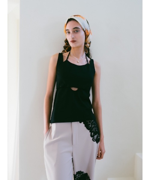 sahara(サハラ)の「Layered Design Sleeveless Top/レイヤードデザインスリーブレストップ(タンクトップ・レディース・ブルー/ブラック/イエロー・FREE)」の6枚目の写真