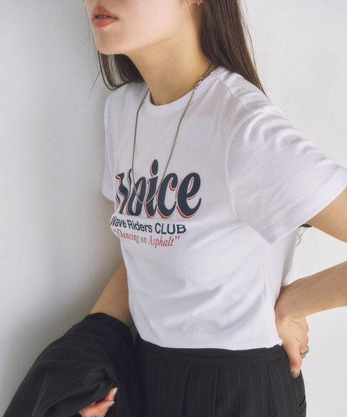 U by SPICK&SPAN（ユーバイスピックアンドスパン）の「NOICE / ノイス DROP SHADOW LOGO TWISTED DRAPE T-S（Tシャツ/カットソー・レディース・ホワイト・SMALL）」の8枚目の写真