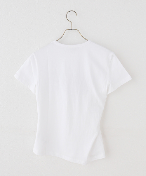 U by SPICK&SPAN（ユーバイスピックアンドスパン）の「NOICE / ノイス DROP SHADOW LOGO TWISTED DRAPE T-S（Tシャツ/カットソー・レディース・ホワイト・SMALL）」の6枚目の写真