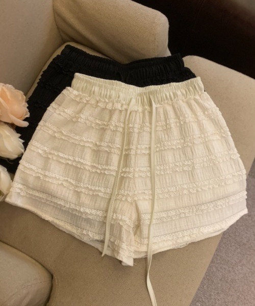 yuue' ( wear )（ユーイ）の「レースフリルショートパンツ（その他パンツ・レディース・ホワイト/ブラック・FREE）」の6枚目の写真