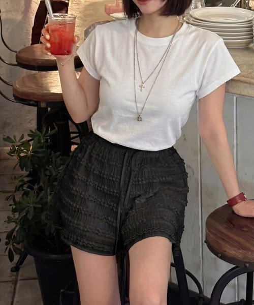 yuue' ( wear )（ユーイ）の「レースフリルショートパンツ（その他パンツ・レディース・ホワイト/ブラック・FREE）」の7枚目の写真