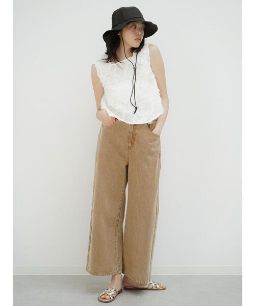FIKA.(フィーカ)の「Back ribbon fringe blouse(シャツ/ブラウス・レディース・ブラック/オフホワイト・MEDIUM)」の11枚目の写真