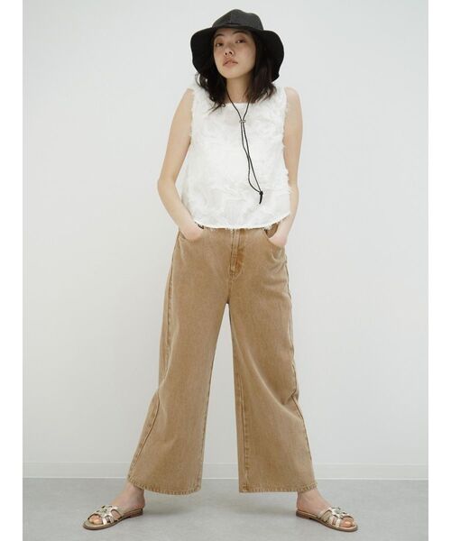 FIKA.(フィーカ)の「Back ribbon fringe blouse(シャツ/ブラウス・レディース・ブラック/オフホワイト・MEDIUM)」の14枚目の写真