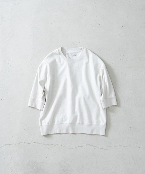 quadro(クオドロ)の「シェルタリングドライオックス6分袖クルーネックプルオーバー(Tシャツ/カットソー・メンズ・ホワイト/ブラック/グレイッシュベージュ・MEDIUM/LARGE)」の2枚目の写真