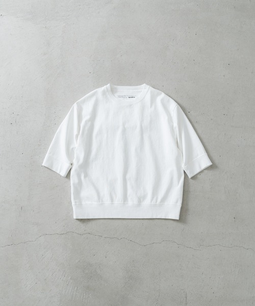 quadro(クオドロ)の「シェルタリングドライオックス6分袖クルーネックプルオーバー(Tシャツ/カットソー・メンズ・ホワイト/ブラック/グレイッシュベージュ・MEDIUM/LARGE)」の6枚目の写真