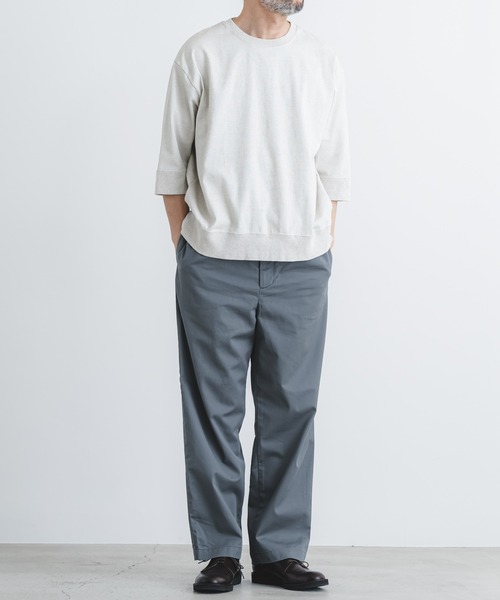 quadro(クオドロ)の「シェルタリングドライオックス6分袖クルーネックプルオーバー(Tシャツ/カットソー・メンズ・ホワイト/ブラック/グレイッシュベージュ・MEDIUM/LARGE)」の16枚目の写真