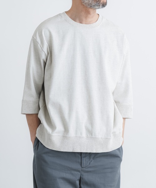 quadro(クオドロ)の「シェルタリングドライオックス6分袖クルーネックプルオーバー(Tシャツ/カットソー・メンズ・ホワイト/ブラック/グレイッシュベージュ・MEDIUM/LARGE)」の15枚目の写真