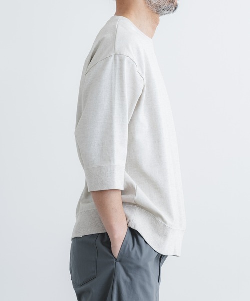 quadro(クオドロ)の「シェルタリングドライオックス6分袖クルーネックプルオーバー(Tシャツ/カットソー・メンズ・ホワイト/ブラック/グレイッシュベージュ・MEDIUM/LARGE)」の12枚目の写真