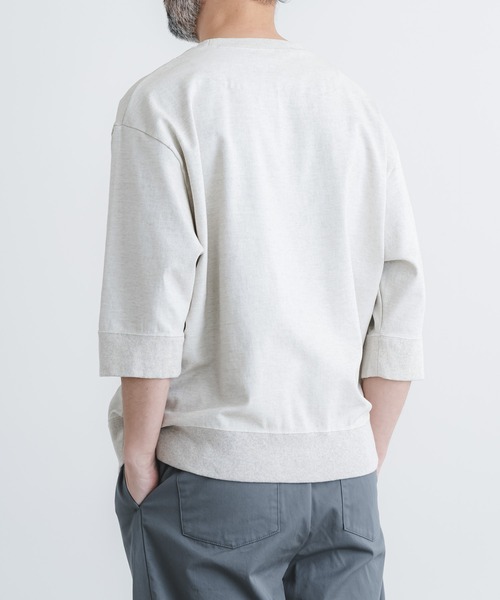quadro(クオドロ)の「シェルタリングドライオックス6分袖クルーネックプルオーバー(Tシャツ/カットソー・メンズ・ホワイト/ブラック/グレイッシュベージュ・MEDIUM/LARGE)」の13枚目の写真