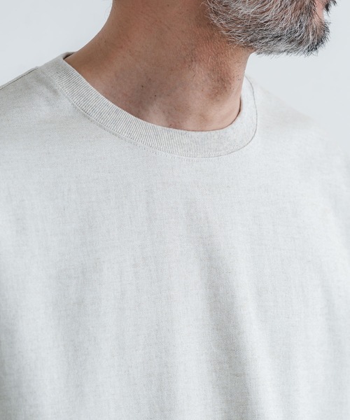 quadro(クオドロ)の「シェルタリングドライオックス6分袖クルーネックプルオーバー(Tシャツ/カットソー・メンズ・ホワイト/ブラック/グレイッシュベージュ・MEDIUM/LARGE)」の8枚目の写真
