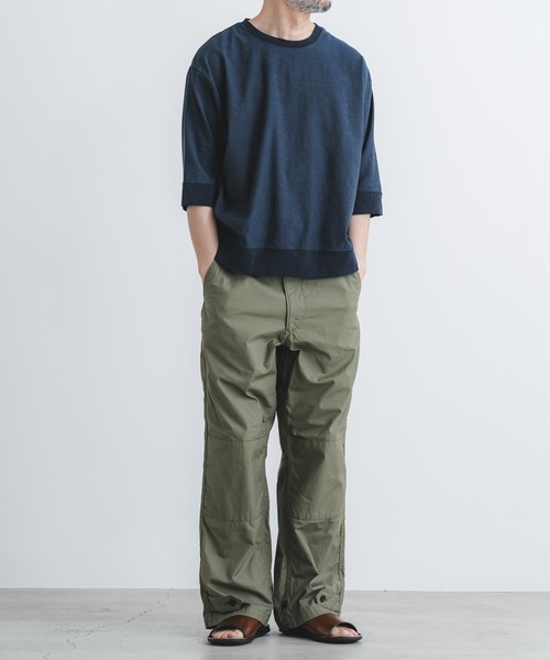 quadro(クオドロ)の「シェルタリングドライオックス6分袖クルーネックプルオーバー(Tシャツ/カットソー・メンズ・ホワイト/ブラック/グレイッシュベージュ・MEDIUM/LARGE)」の5枚目の写真