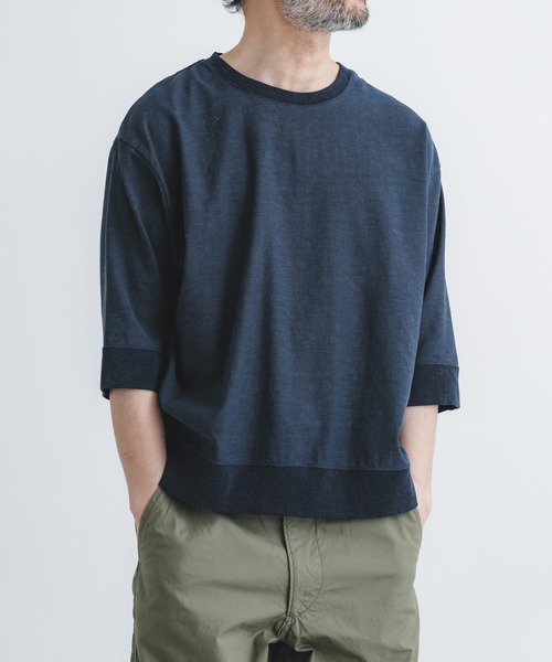 quadro(クオドロ)の「シェルタリングドライオックス6分袖クルーネックプルオーバー(Tシャツ/カットソー・メンズ・ホワイト/ブラック/グレイッシュベージュ・MEDIUM/LARGE)」の4枚目の写真