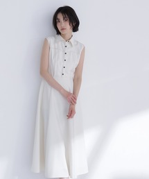 NATURAL BEAUTY BASIC | 襟付きバイカラーステッチワンピース(ワンピース)
