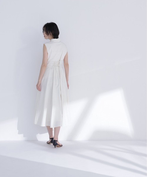 NATURAL BEAUTY BASIC(ナチュラルビューティーベーシック)の「襟付きバイカラーステッチワンピース(ワンピース・レディース・ネイビー/ライトグリーン/オフホワイト・P/S/MEDIUM)」の8枚目の写真