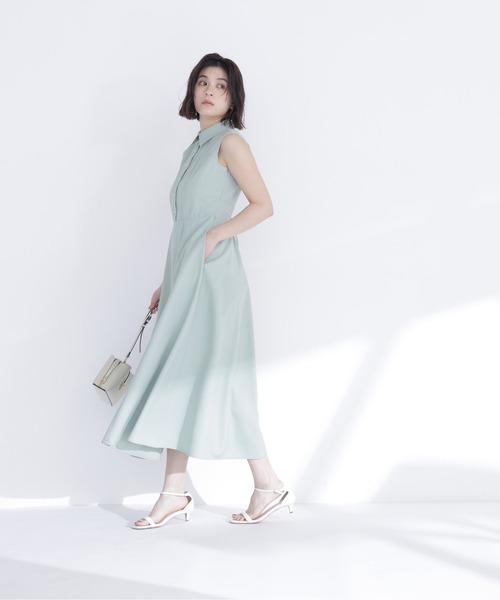 NATURAL BEAUTY BASIC(ナチュラルビューティーベーシック)の「襟付きバイカラーステッチワンピース(ワンピース・レディース・ネイビー/ライトグリーン/オフホワイト・P/S/MEDIUM)」の12枚目の写真