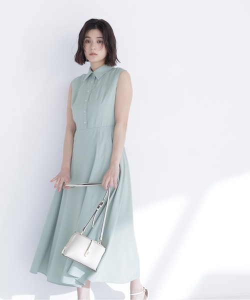 NATURAL BEAUTY BASIC(ナチュラルビューティーベーシック)の「襟付きバイカラーステッチワンピース(ワンピース・レディース・ネイビー/ライトグリーン/オフホワイト・P/S/MEDIUM)」の17枚目の写真