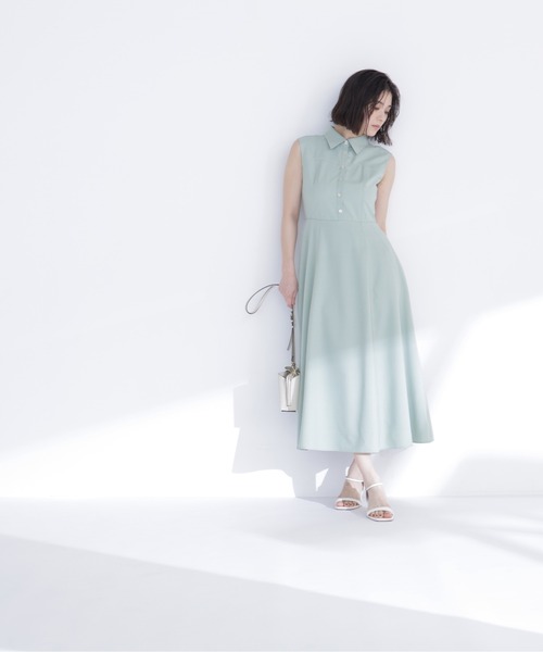 NATURAL BEAUTY BASIC(ナチュラルビューティーベーシック)の「襟付きバイカラーステッチワンピース(ワンピース・レディース・ネイビー/ライトグリーン/オフホワイト・P/S/MEDIUM)」の18枚目の写真